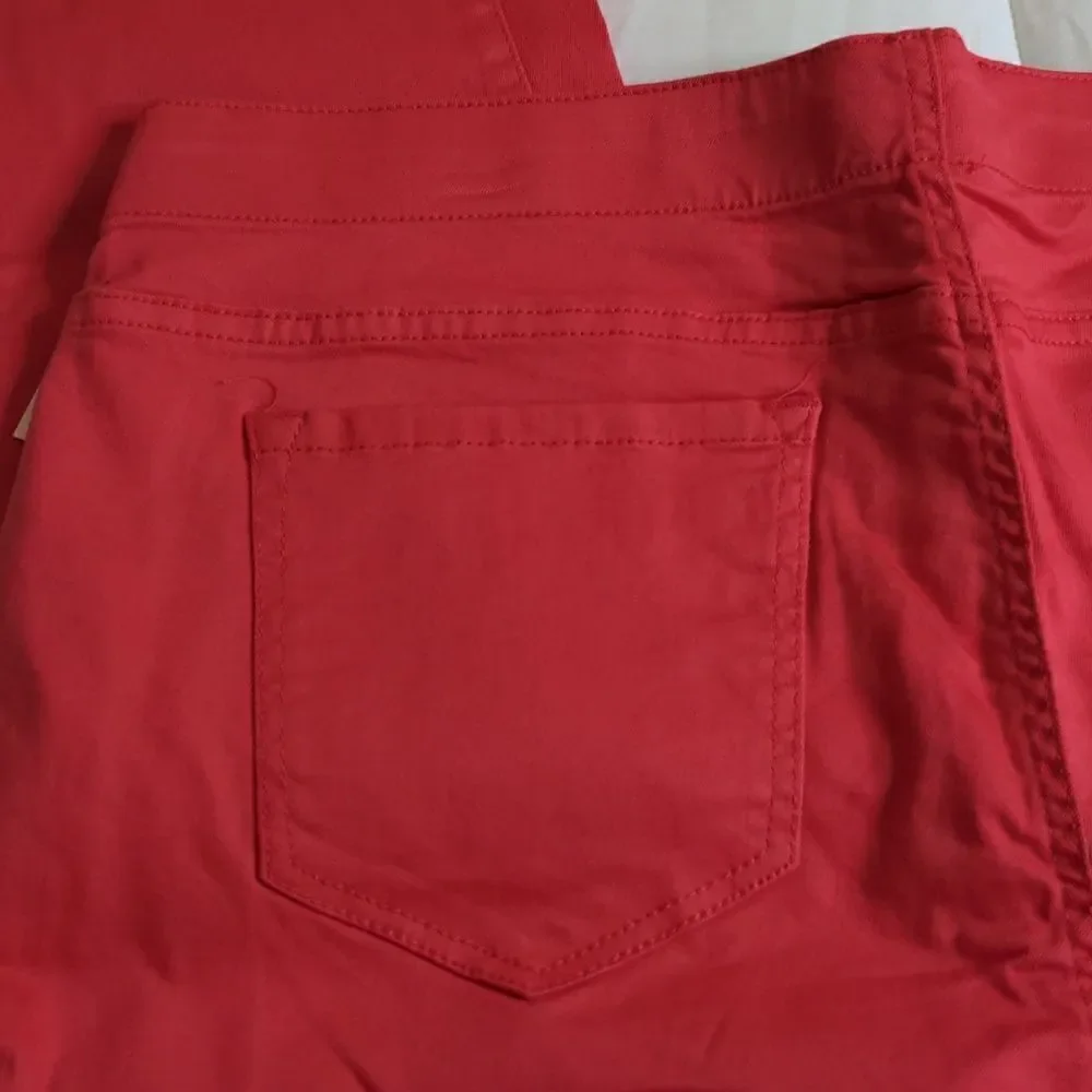 Ellen Tracy Denim XL Hot Pink The Pull On Legging in Hibiscus, NEW